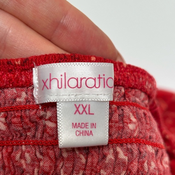 Xhilaration sundress long red XXL embroidered top bohemian tribal geometric maxi - Picture 16 of 16